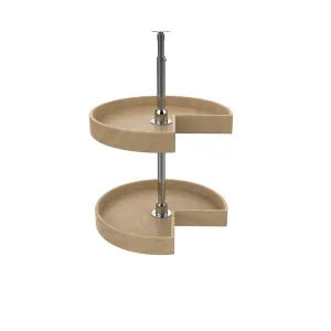 Rev-A-Shelf LD-4NW-472-32-1 32" Natural Wood Kidney Lazy Susans 2-Shelf