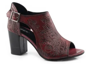 Roper Womens Red Leather Mika Closed Back Shoes Sandals 9