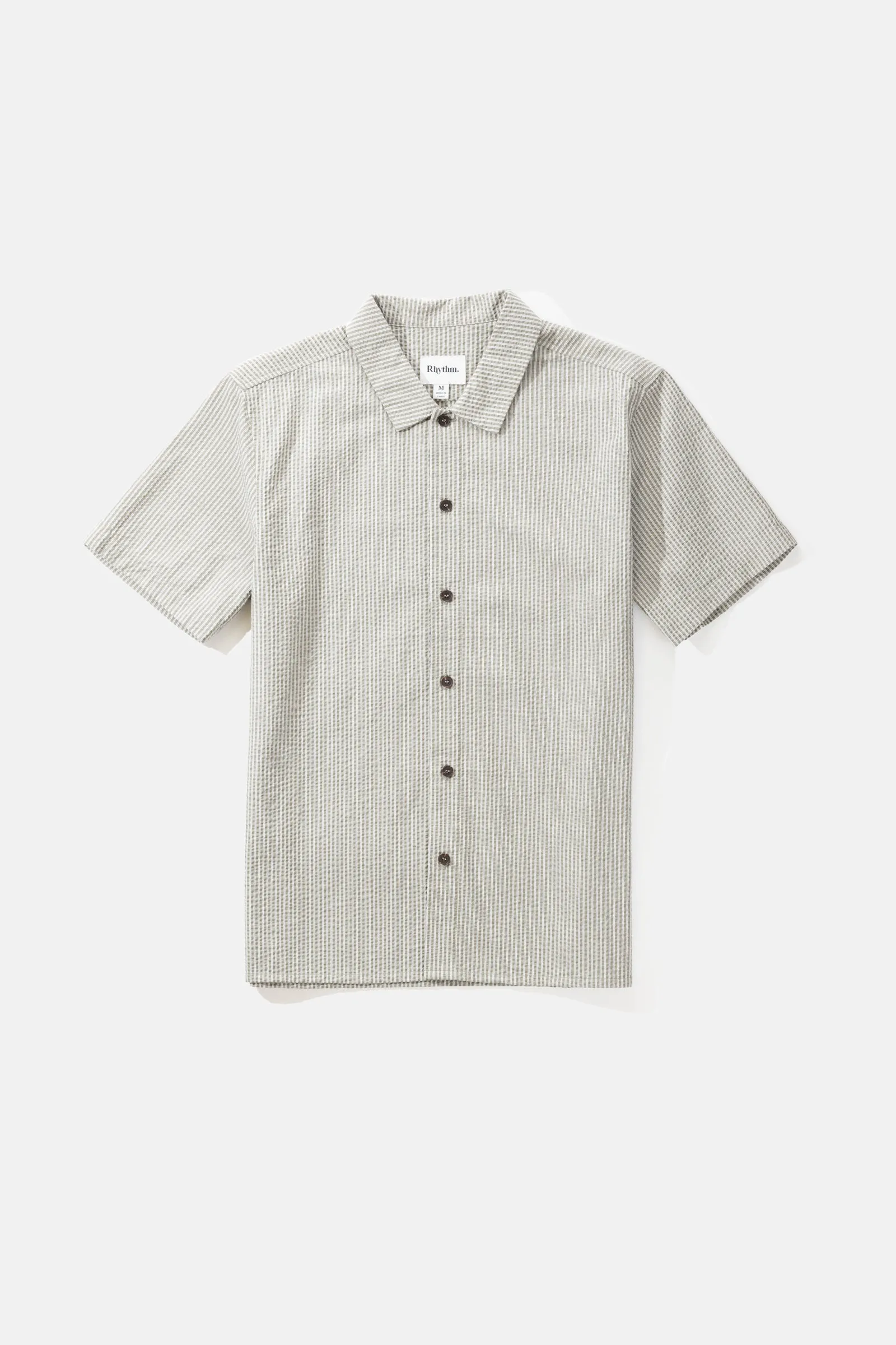 Seersucker Stripe SS Shirt Sage