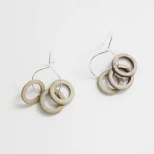Taupe Circle Dangle Earrings