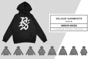 Velour Garments 400GSM Hoodie Mockups