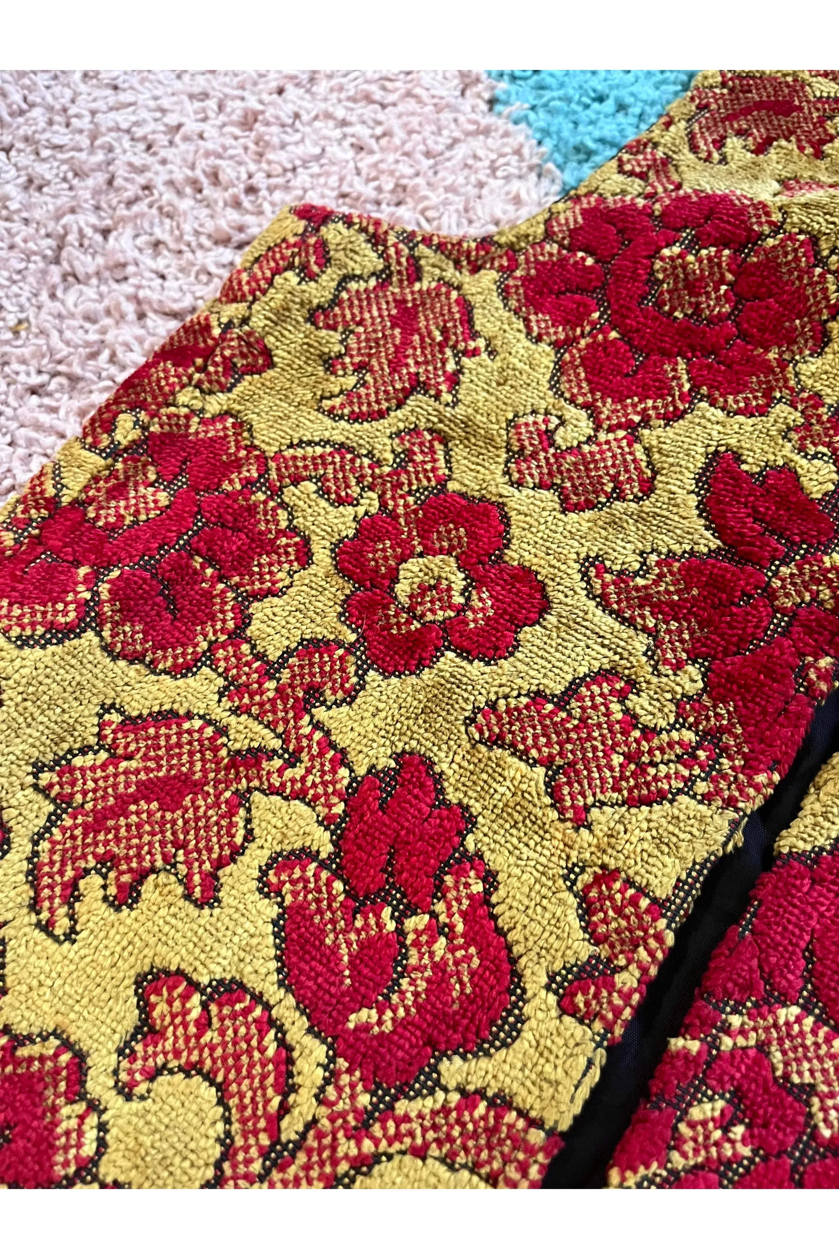 Vintage 60s Floral Carpet Vest