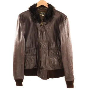 VINTAGE BRILL BROS LEATHER FLIGHT JACKET 1970S TYPE G1 SIZE 44