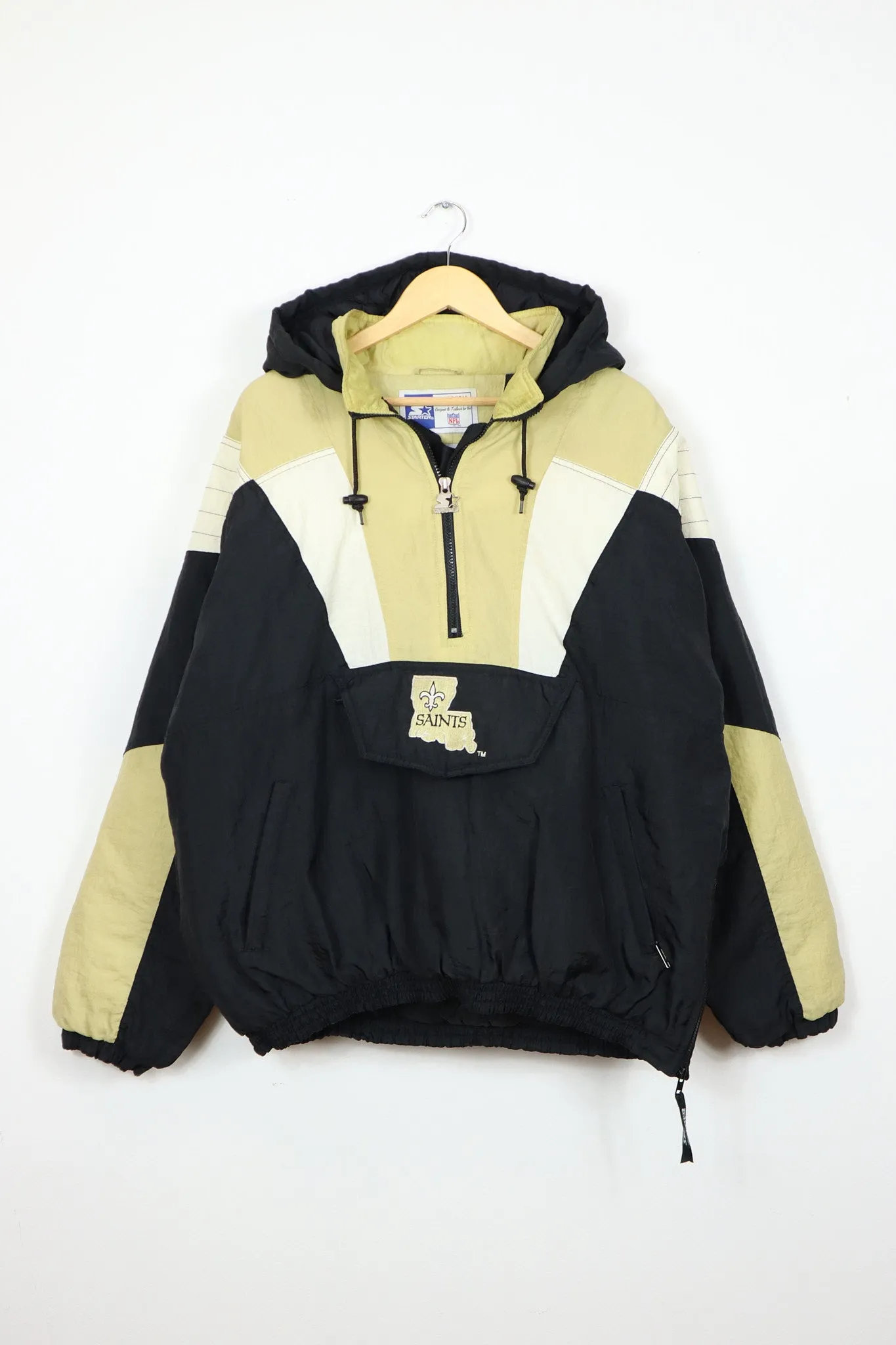 Retro-Style New Orleans Saints Pullover Hooded Jacket - Vintage Design