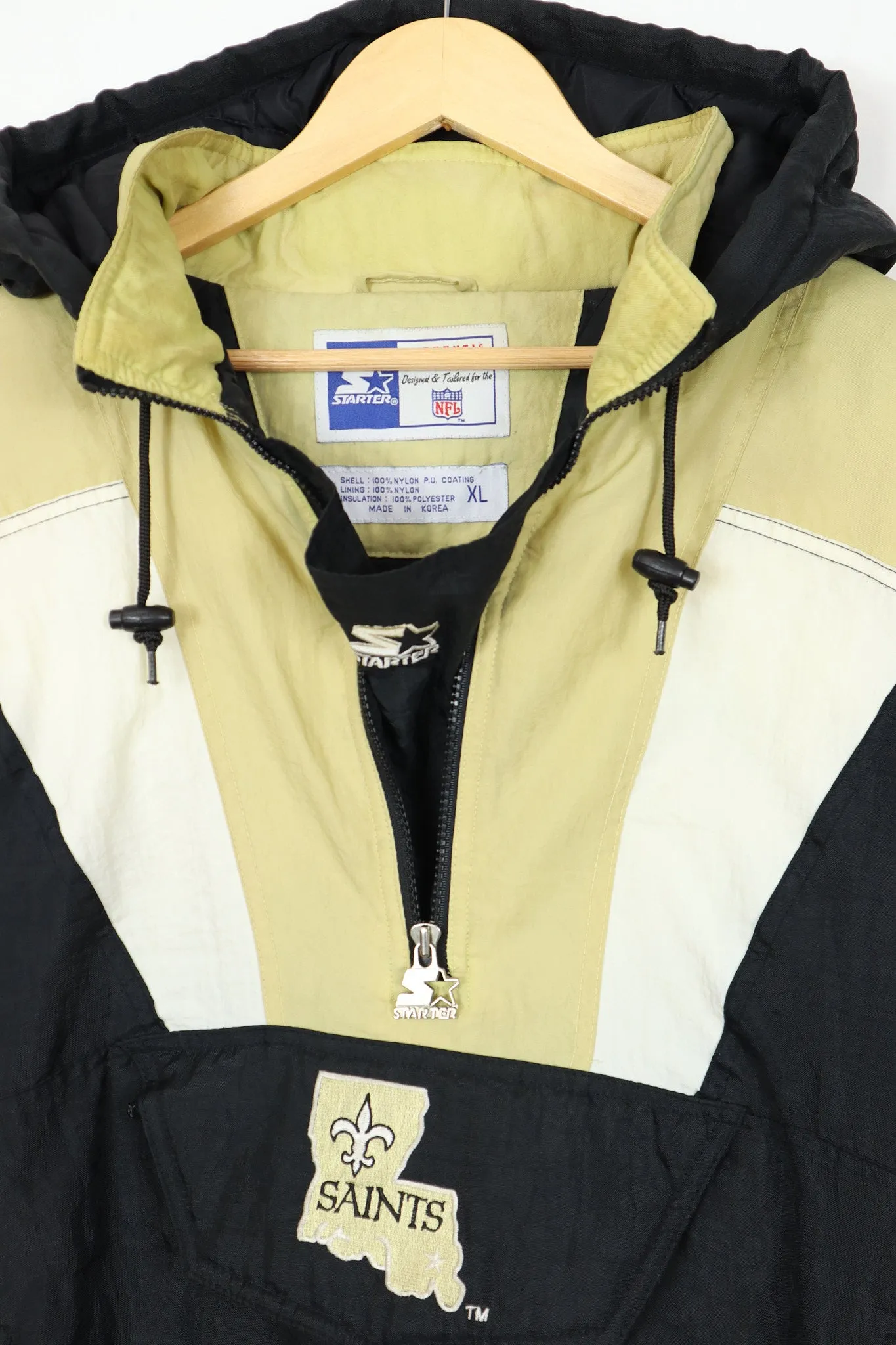 Retro-Style New Orleans Saints Pullover Hooded Jacket - Vintage Design