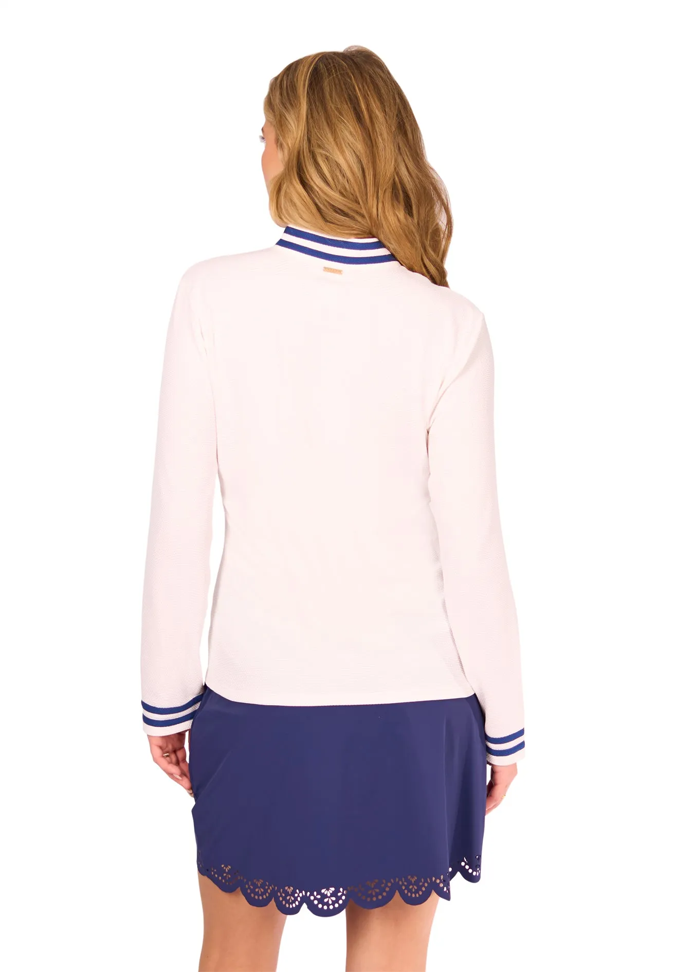 White Collared 1/4 Zip